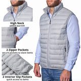 Alpine Swiss Clark Mens Puffer Vest Down Alternative Water Resistant Packable – Gray