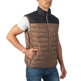 Alpine Swiss Clark Mens Puffer Vest Down Alternative Water Resistant Packable – Taupe Black