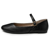 Alpine Swiss Cleo Women’s Mary Jane Ballet Flats Stylish Comfy Round Toe Dress Shoes – Black