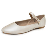Alpine Swiss Cleo Women’s Mary Jane Ballet Flats Stylish Comfy Round Toe Dress Shoes – Pearl