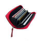 Alpine Swiss Womens Accordion Organizer Wallet Leather Credit Card Case ID – Red
