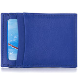 Alpine Swiss Mens Money Clip Thin Front Pocket Wallet Genuine Leather Card Case – Crosshatch Blue
