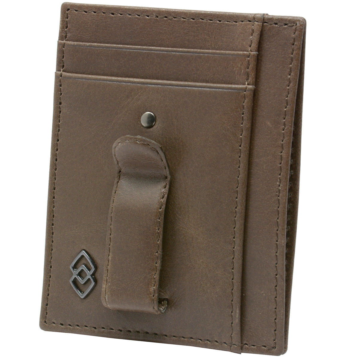 Alpine Swiss Double Diamond Mens RFID Money Clip Minimalist Front Pocket Wallet – Gray