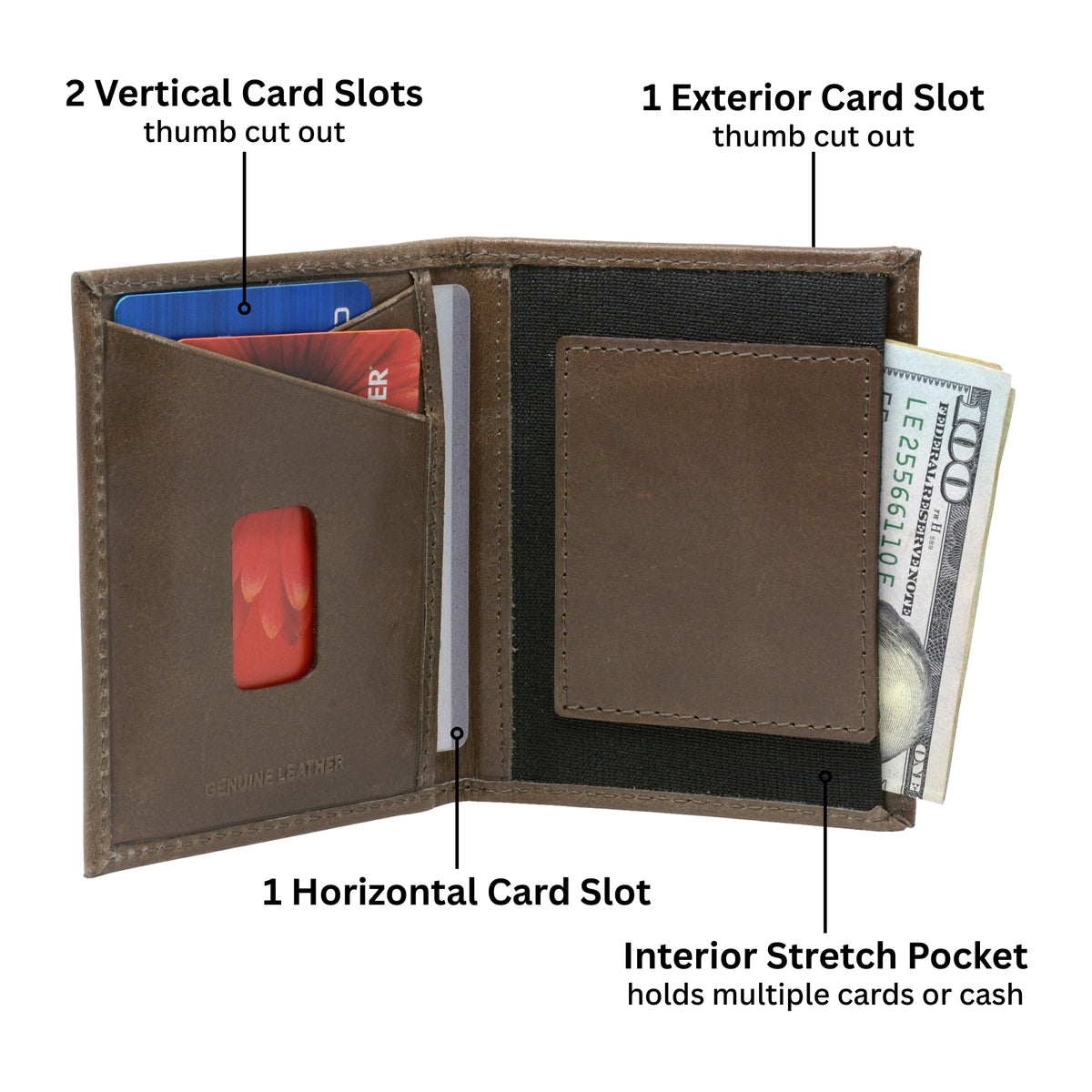 Alpine Swiss Men RFID Leather Wallet Slim Front Pocket Wallet Business Card Case – Brownstone