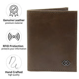 Alpine Swiss Men RFID Leather Wallet Slim Front Pocket Wallet Business Card Case – Brownstone