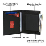 Alpine Swiss Men RFID Leather Wallet Slim Front Pocket Wallet Business Card Case – Crosshatch Black