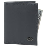Alpine Swiss Men RFID Leather Wallet Slim Front Pocket Wallet Business Card Case – Crosshatch Gray