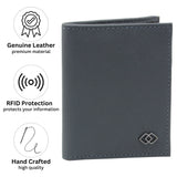 Alpine Swiss Men RFID Leather Wallet Slim Front Pocket Wallet Business Card Case – Crosshatch Gray