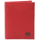 Alpine Swiss Men RFID Leather Wallet Slim Front Pocket Wallet Business Card Case – Crosshatch Red