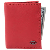 Alpine Swiss Men RFID Leather Wallet Slim Front Pocket Wallet Business Card Case – Crosshatch Red