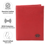 Alpine Swiss Men RFID Leather Wallet Slim Front Pocket Wallet Business Card Case – Crosshatch Red