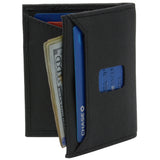 Alpine Swiss Men RFID Leather Wallet Slim Front Pocket Wallet Business Card Case – Black