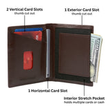 Alpine Swiss Men RFID Leather Wallet Slim Front Pocket Wallet Business Card Case – Cordoba Brown