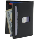 Alpine Swiss Men RFID Leather Wallet Slim Front Pocket Wallet Business Card Case – Cordoba Black