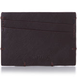 Alpine Swiss Double Diamond RFID Thin Card Case Leather Front Pocket Wallet – Saffiano Brown