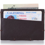 Alpine Swiss Double Diamond RFID Thin Card Case Leather Front Pocket Wallet – Saffiano Brown