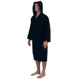 Alpine Swiss Dane Mens Hooded Bathrobe Cotton Terry Cloth Luxury Hotel Spa Robe – Black