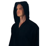 Alpine Swiss Dane Mens Hooded Bathrobe Cotton Terry Cloth Luxury Hotel Spa Robe – Black