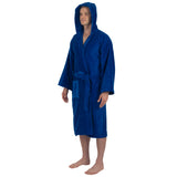 Alpine Swiss Dane Mens Hooded Bathrobe Cotton Terry Cloth Luxury Hotel Spa Robe – Blue