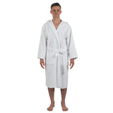 Alpine Swiss Dane Mens Hooded Bathrobe Cotton Terry Cloth Luxury Hotel Spa Robe – White
