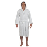 Alpine Swiss Dane Mens Hooded Bathrobe Cotton Terry Cloth Luxury Hotel Spa Robe – White