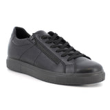 Alpine Swiss Dante Mens Leather Sneakers Made in Italy Low Top Minimalist Shoes – Black