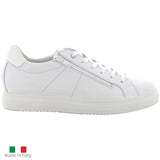 Alpine Swiss Dante Mens Leather Sneakers Made in Italy Low Top Minimalist Shoes – White