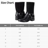 Alpine Swiss Daria Womens Biker Moto Boots Faux Leather Mid Calf Motorcycle Boot – Black