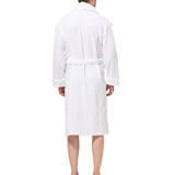 Alpine Swiss Mens Luxury Waffle Knit Cotton Bathrobe Shawl Collar Hotel Spa Robe – White