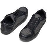 Alpine Swiss David Mens Fashion Sneakers Lace Up Low Top Retro Tennis Shoes – Black Plaid