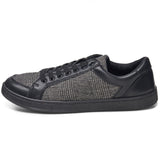 Alpine Swiss David Mens Fashion Sneakers Lace Up Low Top Retro Tennis Shoes – Black Plaid