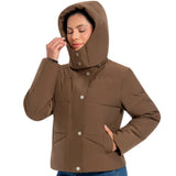 Debra jacket Brown - hood on