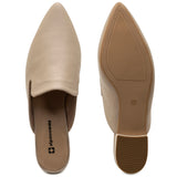 Alpine Swiss Diane Womens Leather Mules Pointed Toe Slip On Flats Comfort Loafer – Cream Leather