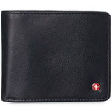 Alpine Swiss Mens Wallet for Men RFID Protected Leather Mens Wallet Spencer Bifold – Black