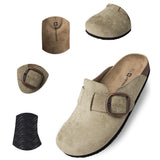 Alpine Swiss Edith Womens Clog Slip On Shoes – Taupe