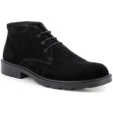 Alpine Swiss Elio Mens Suede Chukka Boots Waterproof Italian Desert Ankle Boots – Black
