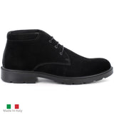 Alpine Swiss Elio Mens Suede Chukka Boots Waterproof Italian Desert Ankle Boots – Black
