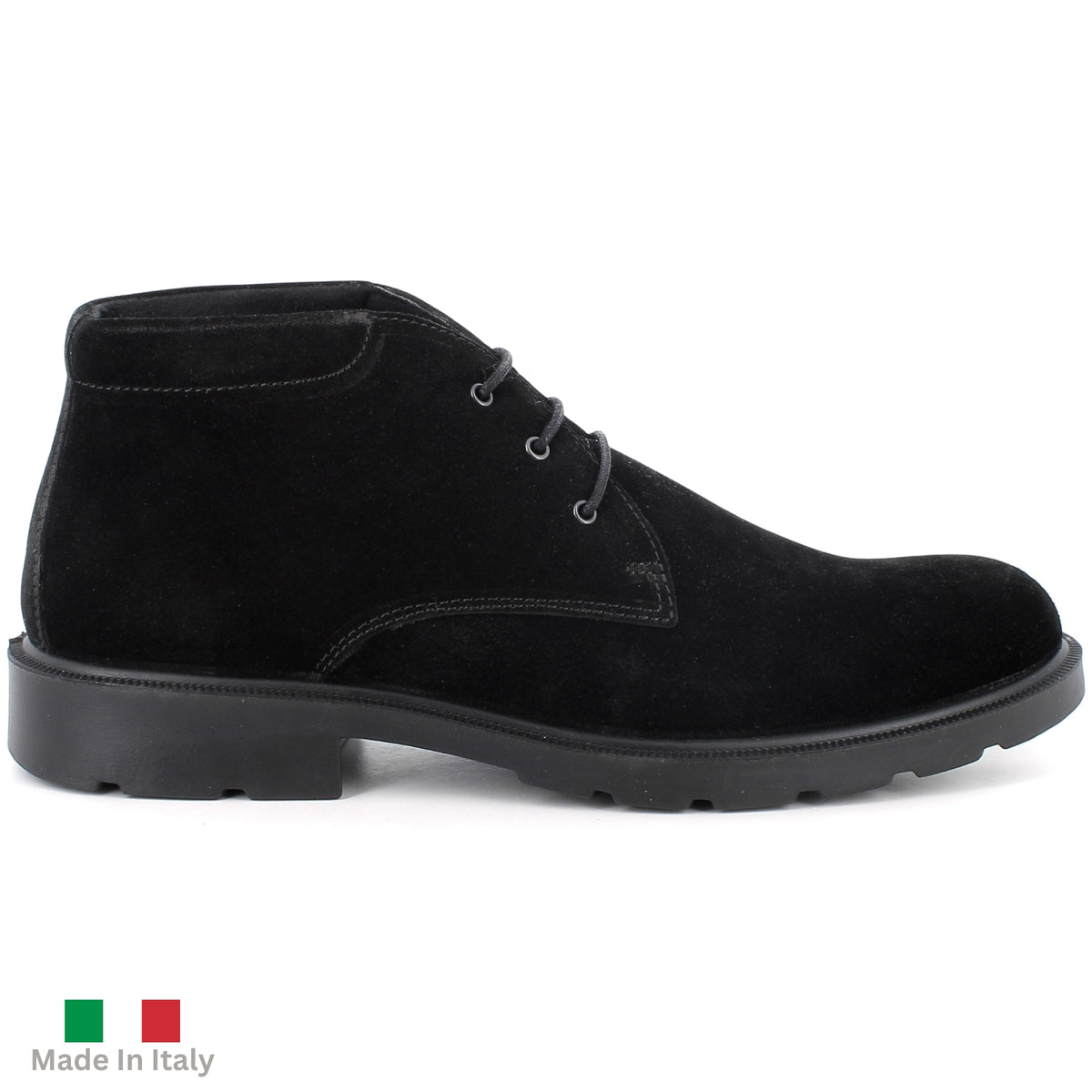 Alpine Swiss Elio Mens Suede Chukka Boots Waterproof Italian Desert Ankle Boots – Black