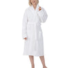 Alpine Swiss Womens Luxury Waffle Knit Cotton Bathrobe Shawl Collar Spa Robe – White