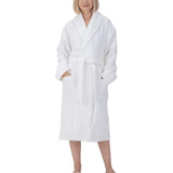 Alpine Swiss Womens Luxury Waffle Knit Cotton Bathrobe Shawl Collar Spa Robe – White
