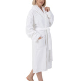 Alpine Swiss Womens Luxury Waffle Knit Cotton Bathrobe Shawl Collar Spa Robe – White