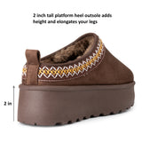 Alpine Swiss Emily Womens Platform Slippers Fluffy Warm Slip On Short Ankle Boot – Brown