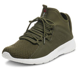 Alpine Swiss Mens Fashion Sneakers Lightweight Knit Top Elastic Sock Tennis Shoe – Olive