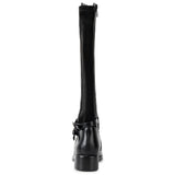 Alpine Swiss Erica Womens Knee High Riding Boots Stretch Calf Round Toe Boots – Black