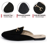 Alpine Swiss Erin Womens Flat Mules Loafers Round Toe Blackless Slide on Shoes – Microsuede Black
