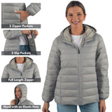 Alpine Swiss Eva Women’s Hooded Puffer Jacket – Gray