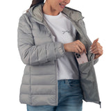 Alpine Swiss Eva Women’s Hooded Puffer Jacket – Gray