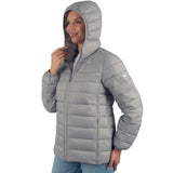 Alpine Swiss Eva Women’s Hooded Puffer Jacket – Gray