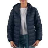 Alpine Swiss Eva Women’s Hooded Puffer Jacket – Navy