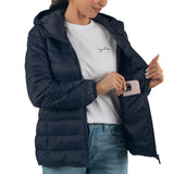 Alpine Swiss Eva Women’s Hooded Puffer Jacket – Navy